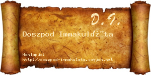Doszpod Immakuláta névjegykártya